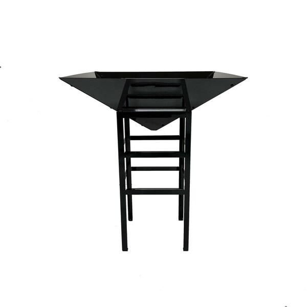 Marco Frio Geometric Metal Black Planter with Large Stand MA1867052 - main